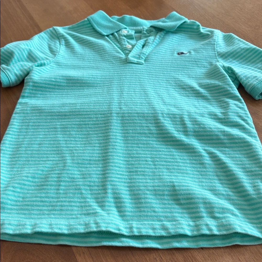 Boys Vineyard Vines Green Striped Polo Size 6